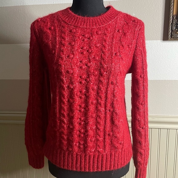 LOFT Vibrant Red Knit Sweater - Picture 4 of 15
